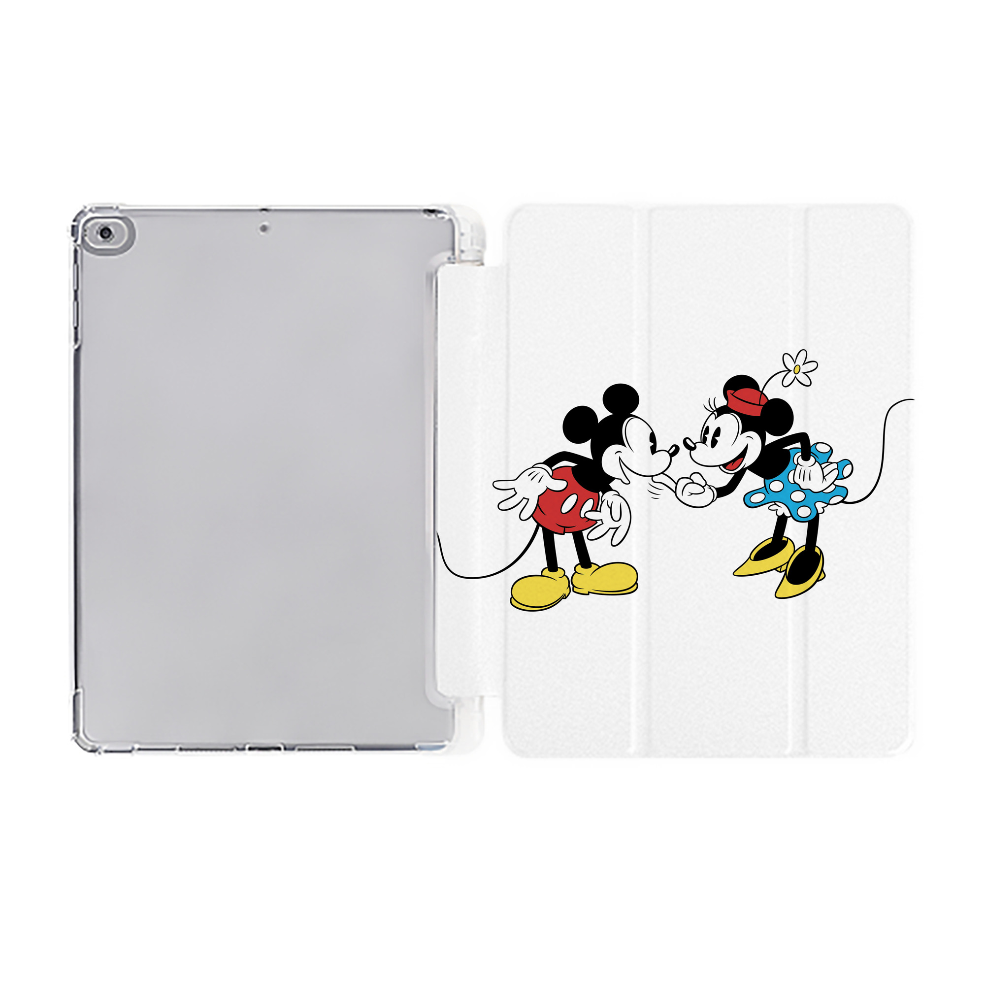 （画像用） ミッキーマウス Mickey Mouse IPad ケース ペン収納付き 三つ折りスタンド PUレザー×シリコン 対応機種9.5/10.5/10.9インチ
